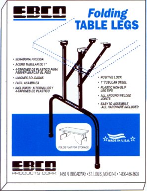 Ebco Products Corp - Table Legs & Folding Legs 